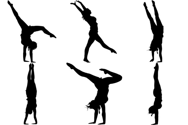 silhouet gymnast danser - Foto, afbeelding