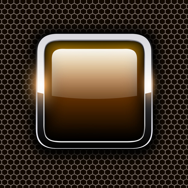 Empty icon with chrome metal frame - Vetor, Imagem
