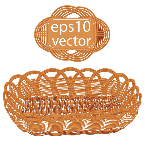 Brown vector wicker basket handmade - Wektor, obraz