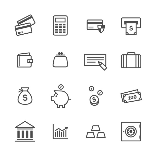 Set of an abstract money, bank, finance, business icons - Вектор,изображение