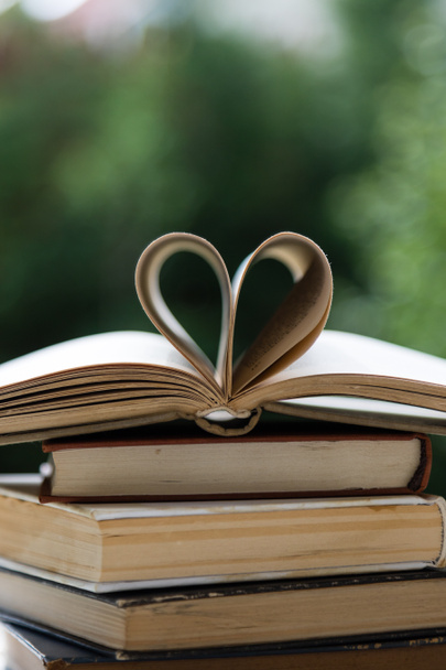 pila de libros con forma de corazón
 - Foto, imagen