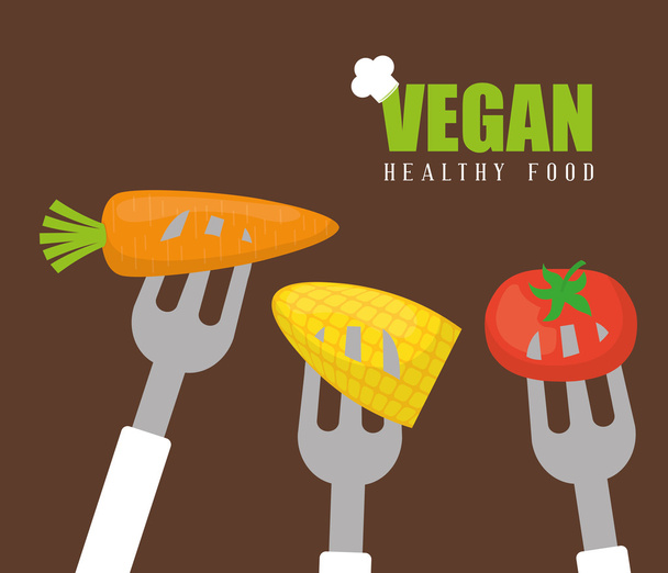 veganské jídlo design. - Vektor, obrázek