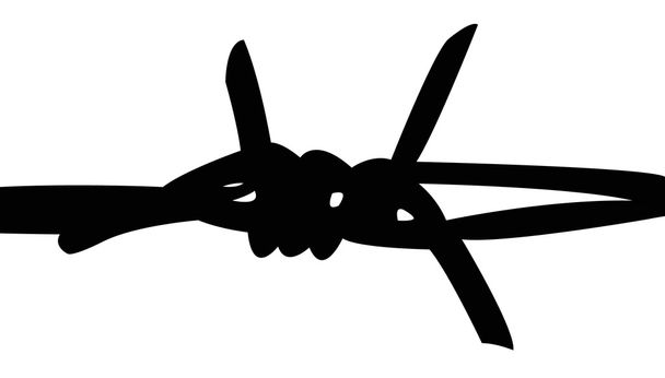 Vector de valla con alambres de púas sobre fondo blanco
 - Vector, imagen
