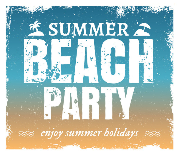 Summer grunge beach party poster with hot background - Vektör, Görsel