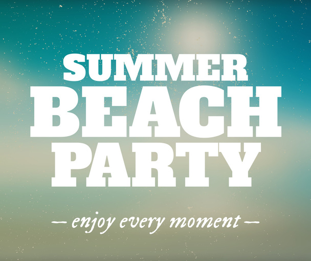 Summer beach party poster with enjoy every moment - Vector, afbeelding