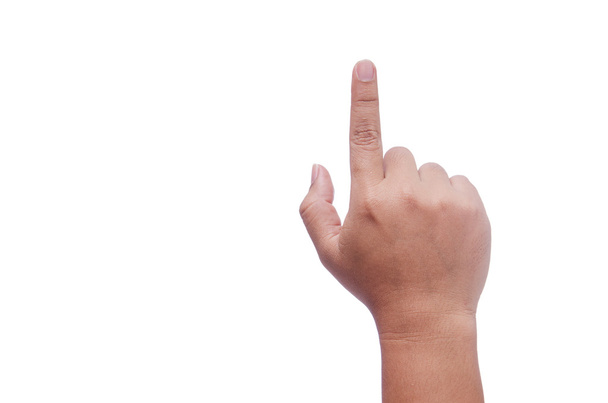 Beyaz arkaplanda insan el işareti izole edildi - Fotoğraf, Görsel