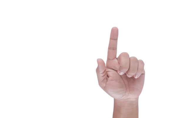 man hand sign isolated on white background - 写真・画像
