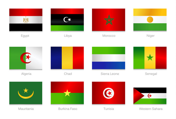 Африканские флаги. Коллекция 1
 - Вектор,изображение