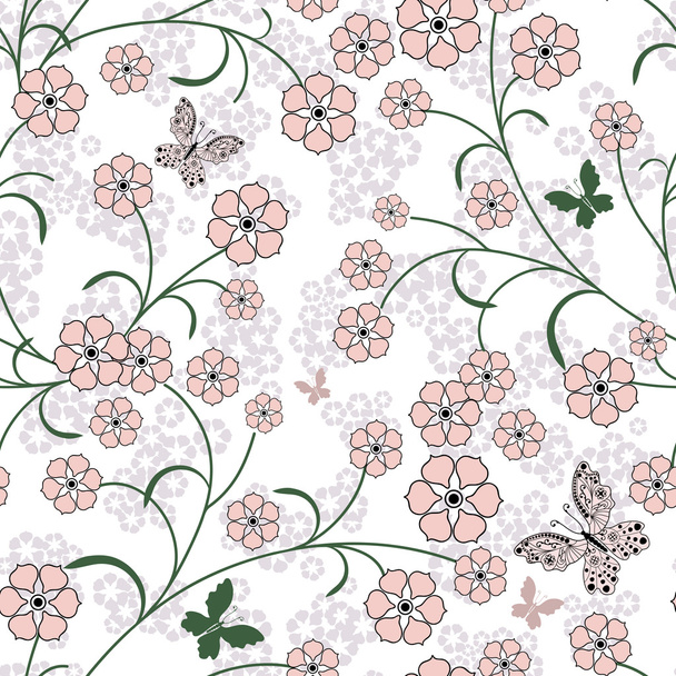 Repeating floral pattern - Διάνυσμα, εικόνα