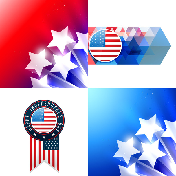 δημιουργικό σύνολο του σχεδιασμού αμερικανική σημαία της 4ης Ιουλίου ανεξαρτησία da - Διάνυσμα, εικόνα