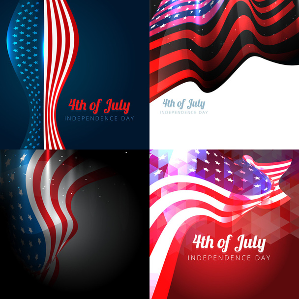 4th of july american independence day background set - Vettoriali, immagini