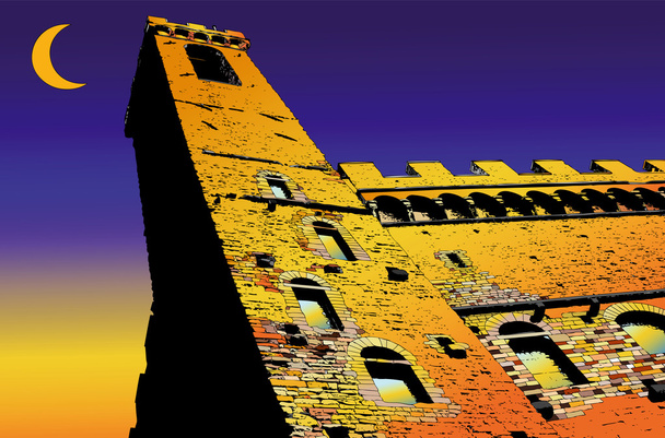 Дворец Веккьо во Флоренции, Италия
 - Вектор,изображение