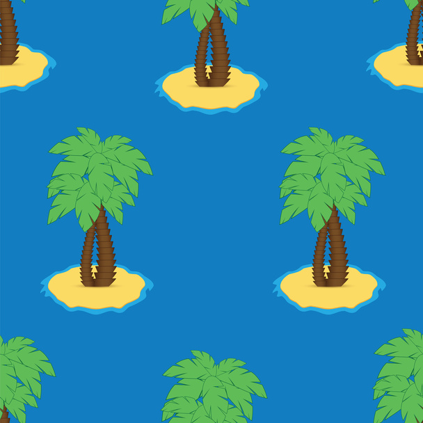Бесшовный узор с пальмами на белом фоне
 - Вектор,изображение