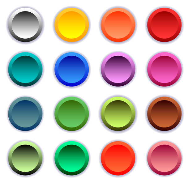 Set runde mehrfarbige Tasten - Vektor, Bild