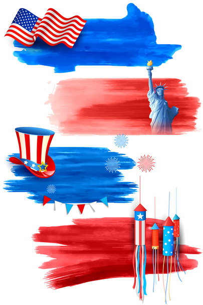 Cuatro de Julio Feliz Día de la Independencia América
 - Vector, imagen
