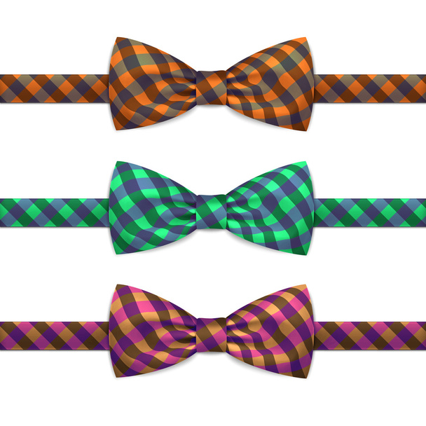 Vector Bow Tie Bowtie Set Isolated on White - Vector, Image