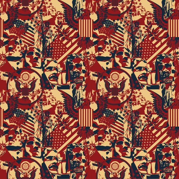 Pattern with symbols of the US - Vector, Image