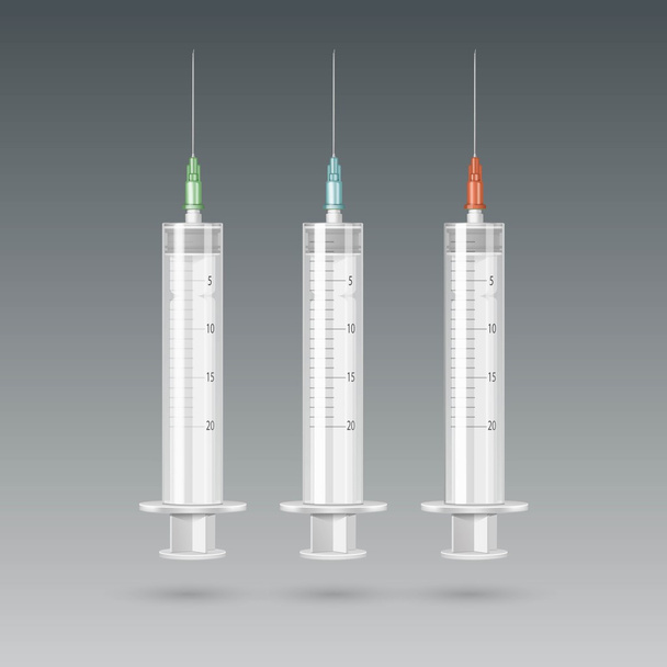 Vector Plastic Medical Syringe Isolated - Vector, afbeelding