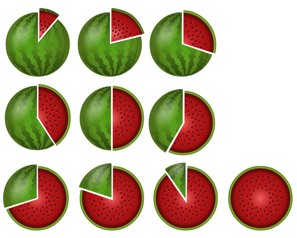 Watermelon circular diagrams - Fotografie, Obrázek