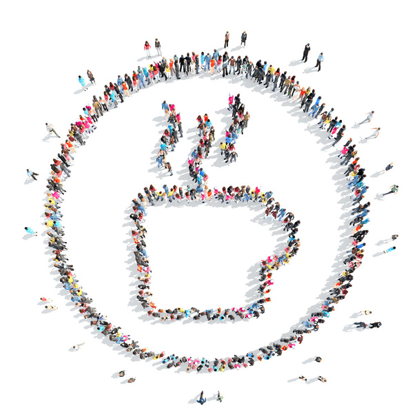 people in the shape of a  coffee. - Foto, Bild