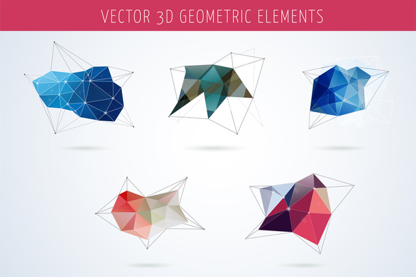 Conjunto de abstracto geométrico poligonal, elementos
 - Vector, imagen