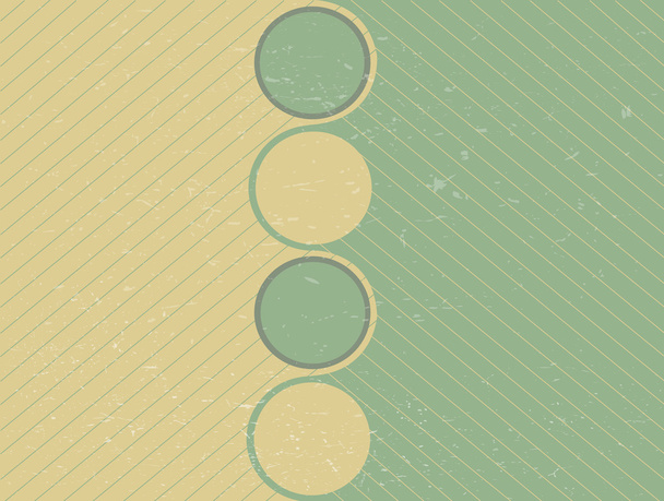 Retro-Kreise mit Wellen und grünen Linien  - Vektor, Bild
