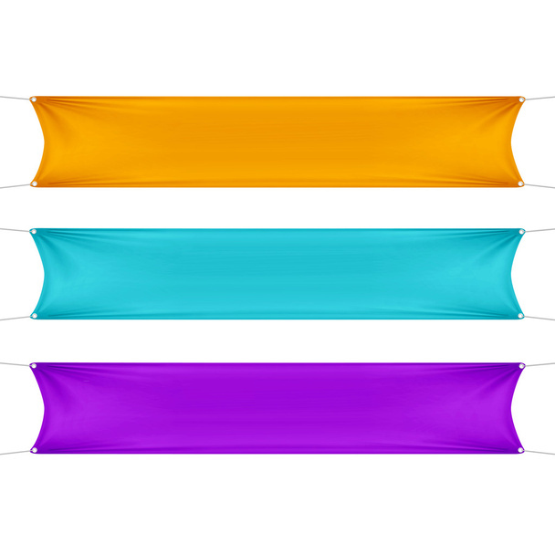 Banners vacíos en blanco naranja, turquesa y púrpura
 - Vector, Imagen