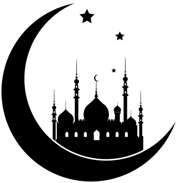 silhouet van ramadan kareem achtergrond - Vector, afbeelding