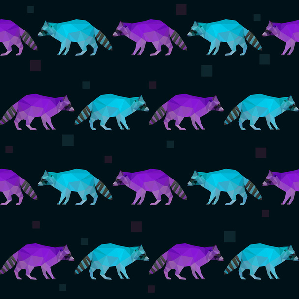 Abstrakti monikulmainen geometrinen kolmio kirkas violetti ja sininen värillinen pesukarhu saumaton kuvio tausta käytettäväksi suunnittelussa
 - Vektori, kuva