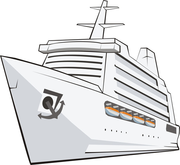Barco turístico oceánico
 - Vector, imagen