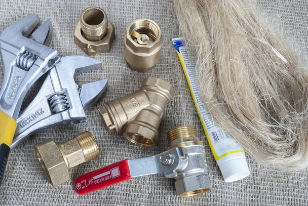 plumbing fittings and tools - Φωτογραφία, εικόνα