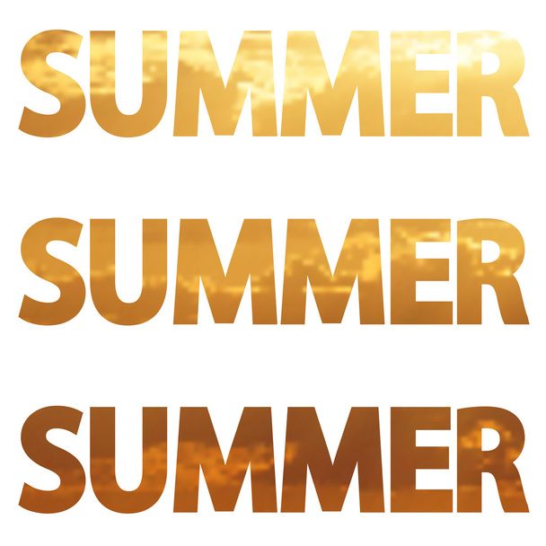 διάνυσμα λέξη καλοκαίρι σε τρεις σε άσπρο φόντο - Διάνυσμα, εικόνα