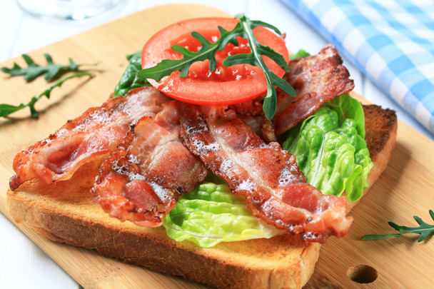 Toast with crispy bacon strips - Photo, Image