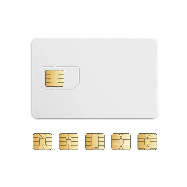 Ustaw chip karty sim telefon komórkowy wektor - Wektor, obraz