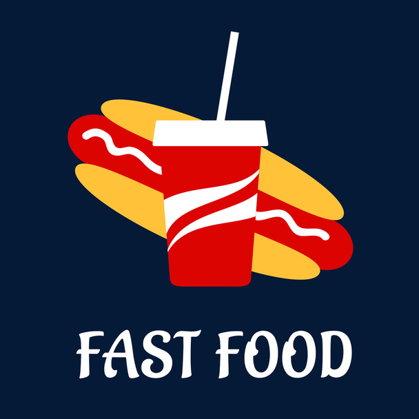 Hot dog fast food con soda
 - Vettoriali, immagini