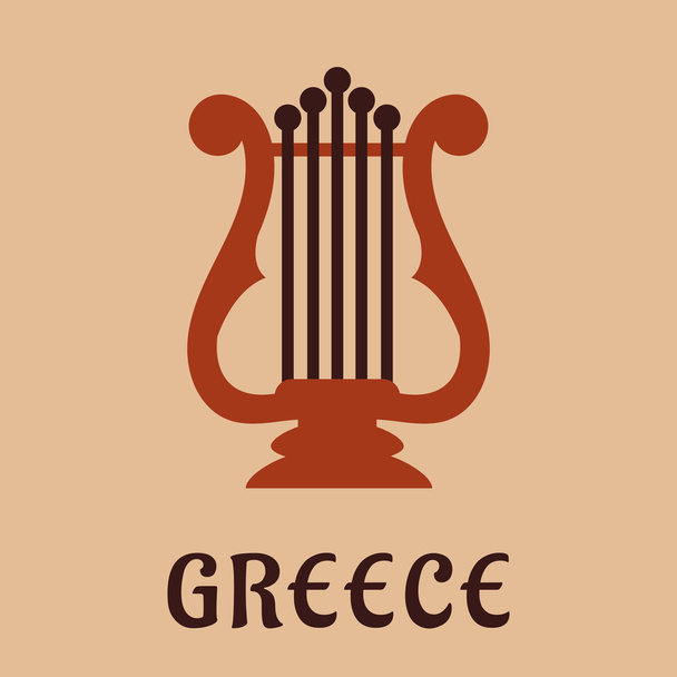 αρχαία ελληνική λύρα σύμβολο πολιτισμού - Διάνυσμα, εικόνα