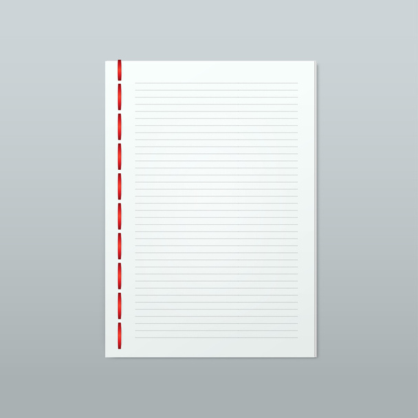 Векторна біла порожня сторінка ноутбука паперу
 - Вектор, зображення
