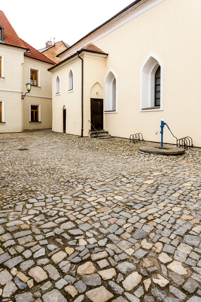 Synagoga w przód, dzielnicy żydowskiej w mieście trebic - Zdjęcie, obraz
