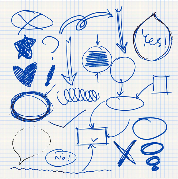 Hand drawn circles, vector design elements-eps 10 - ベクター画像