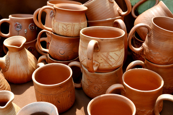 Lots of handmade clay pots - Photo, Image