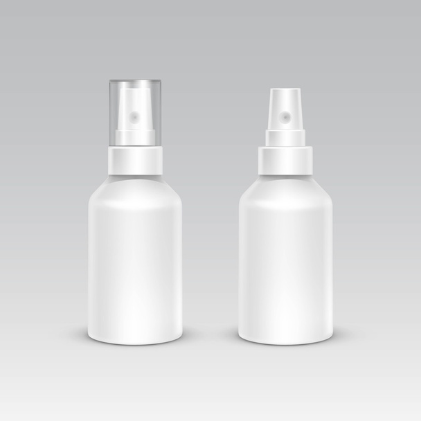 Spray Bottle White Plastic Packaging Container Set - Vector, Image