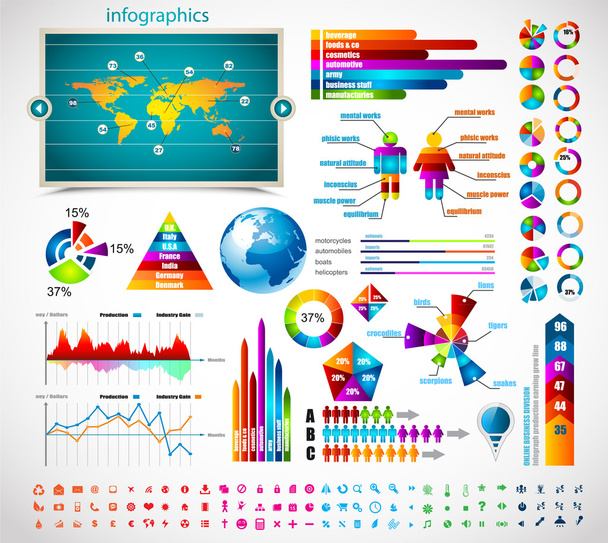 Premium infographics master collection: - ベクター画像