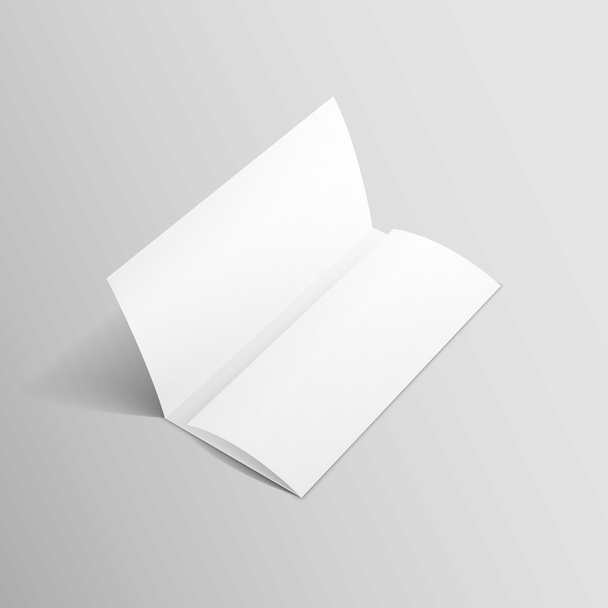 λευκό τρίπτυχο φυλλάδιο οδηγιών ζιγκ-ζαγκ διπλωμένο Φέιγ βολάν - Διάνυσμα, εικόνα