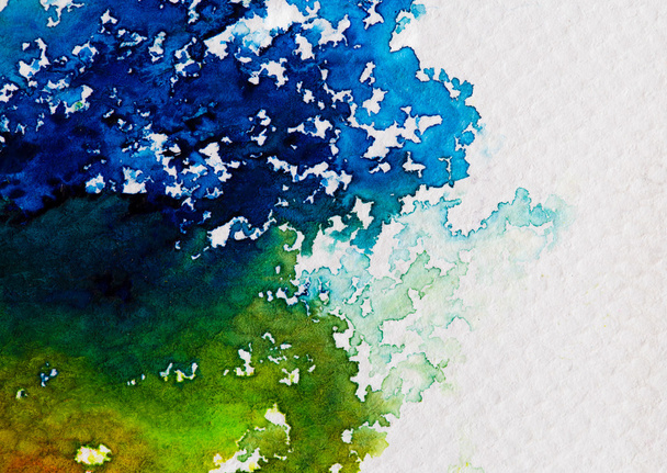 Hires Nahaufnahme Aquarellmalerei auf Aquarellpapier Textur  - Foto, Bild