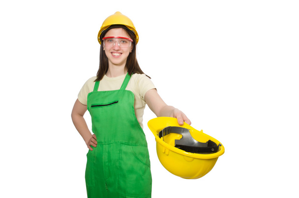 Mujer trabajadora con casco
 - Foto, Imagen