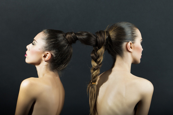 Naked girls with hairdo - Foto, afbeelding