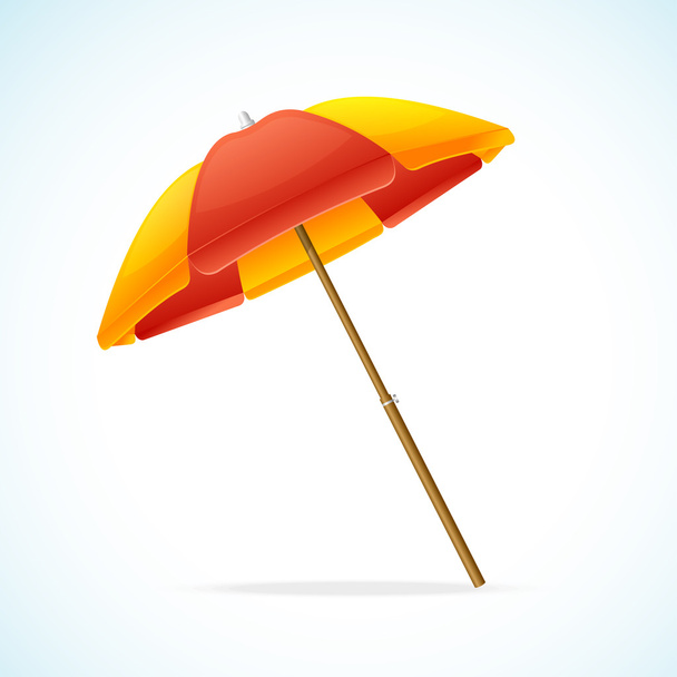 Vector Beach Umbrella Red Yellow - ベクター画像