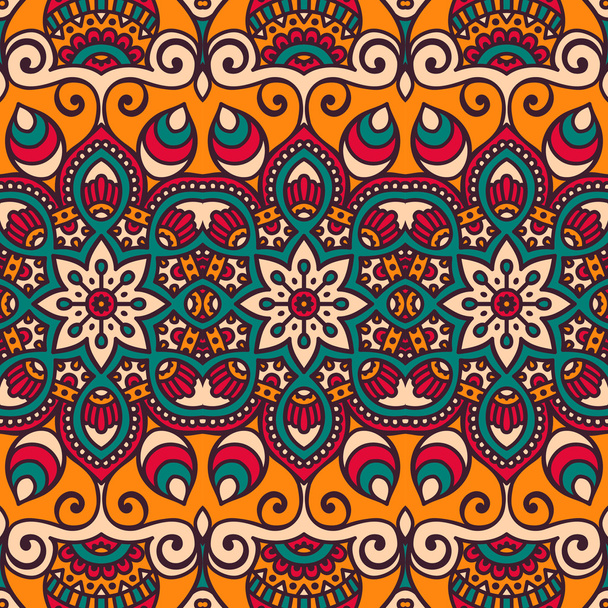 Ethnic floral seamless pattern - Вектор, зображення