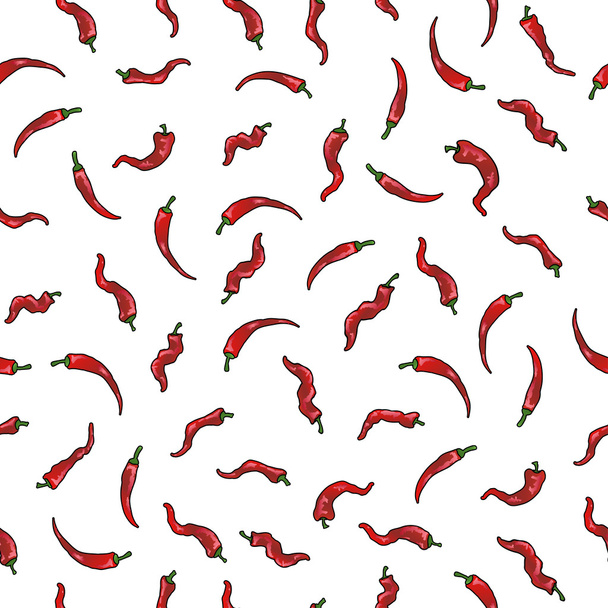チリペッパーのシームレスなパターン - ベクター画像