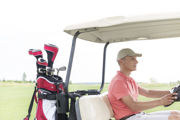 man driving golf cart - Foto, Imagen